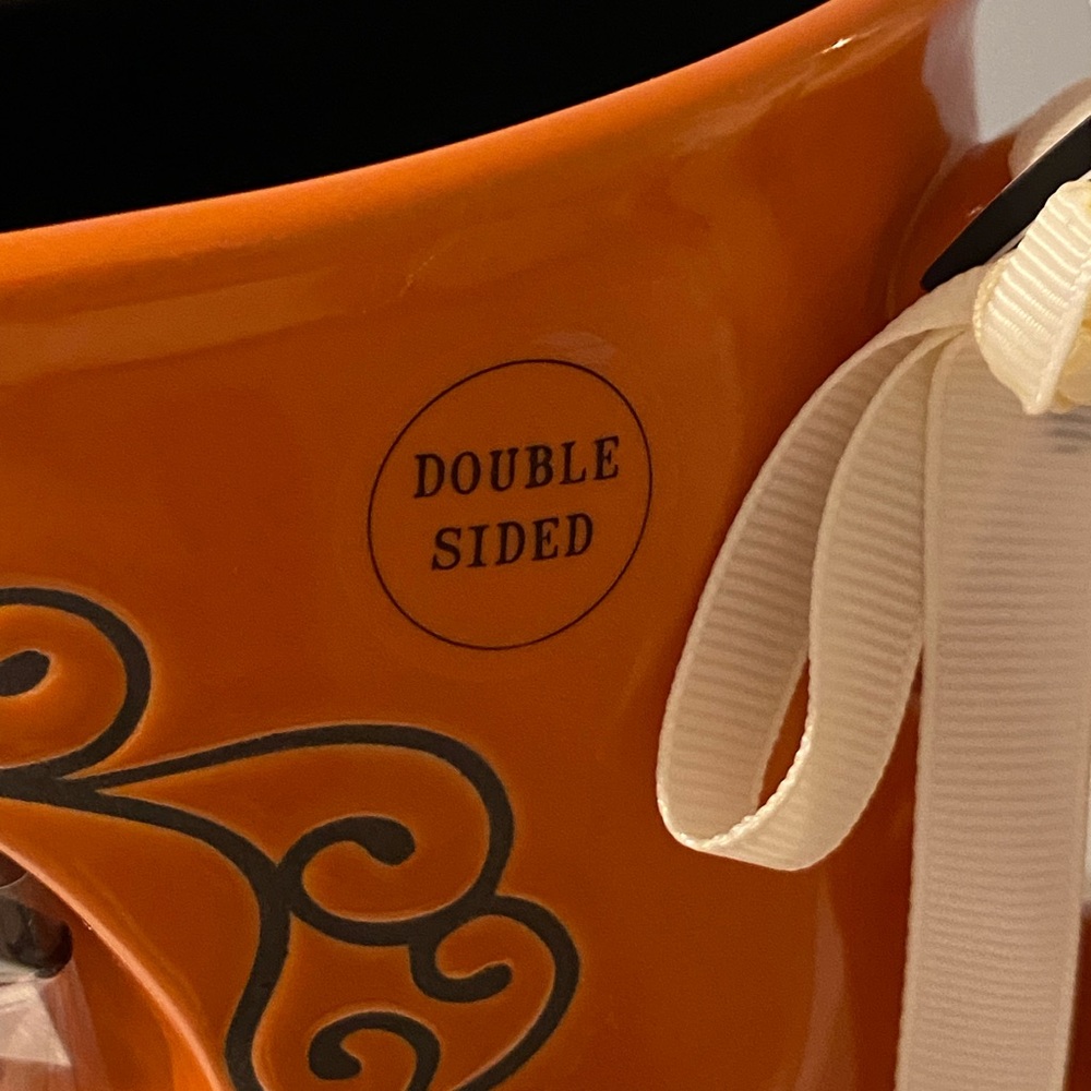 Rae Dunn Orange Bat Mug Double  Sided NWT Halloween - Picture 4 of 6